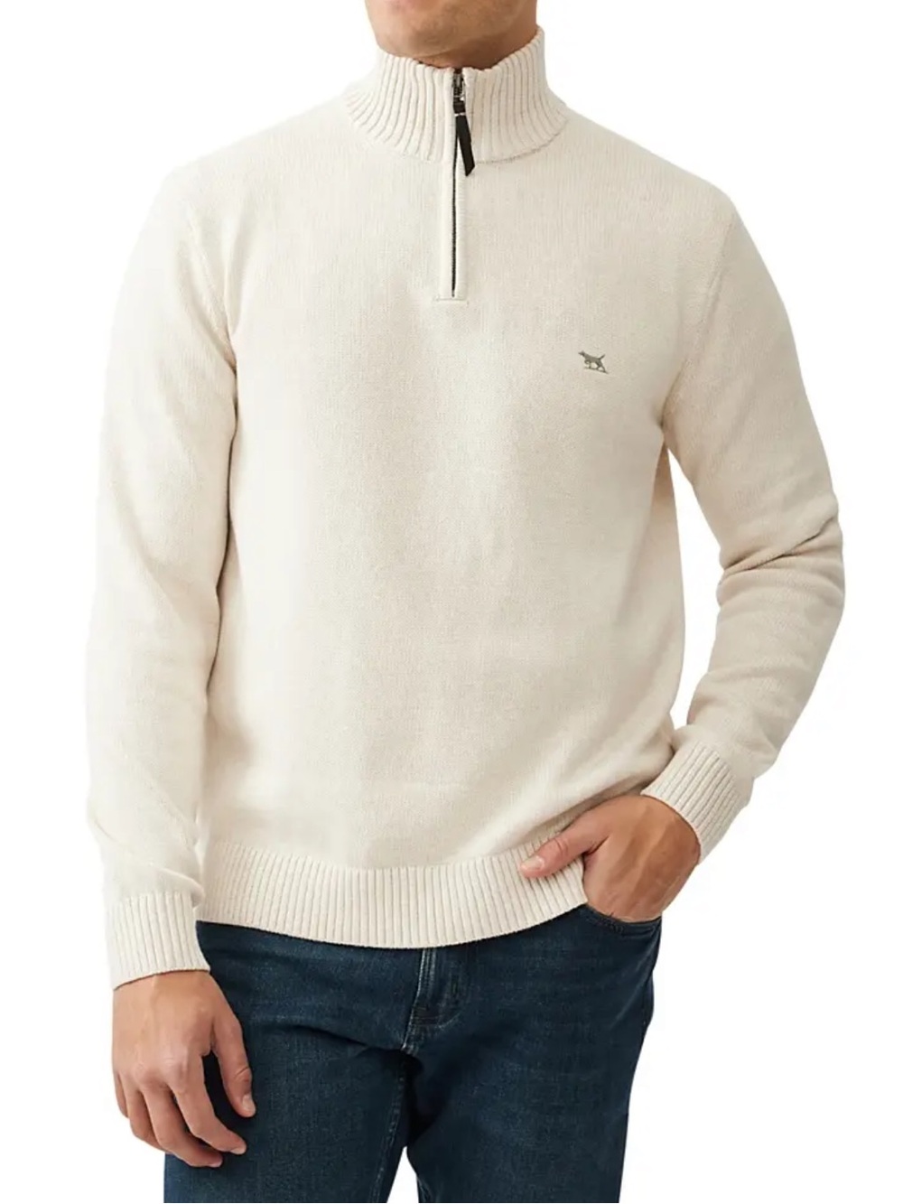 RODD & GUNN Merrick Bay Quarter-Zip Sweater - Oat, L